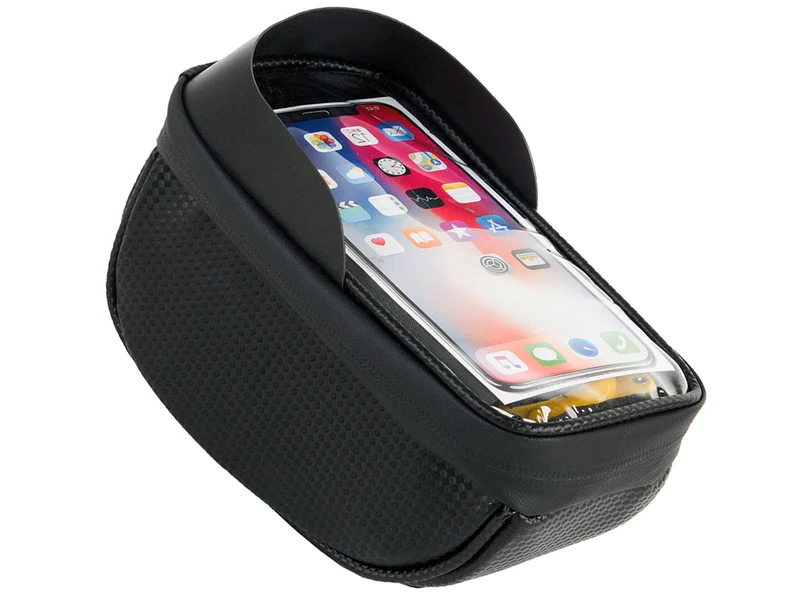 Stuurtas Fiets Met Telefoonhouder 1,6 Liter Zwarte Tas