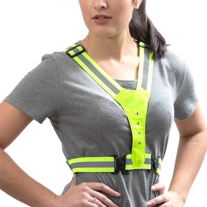 LED Reflecterende Hardloopvest - Veiligheidsvest - One Size - Fietsvest Geel
