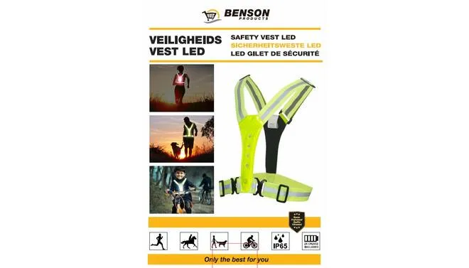 LED Reflecterende Hardloopvest - Veiligheidsvest - One Size - Fietsvest Geel