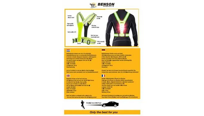 LED Reflecterende Hardloopvest - Veiligheidsvest - One Size - Fietsvest Geel