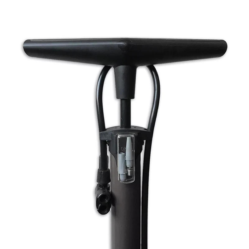 Fietspomp Staal Voetpomp met Manometer - bandenpomp 12 BAR - Zwart