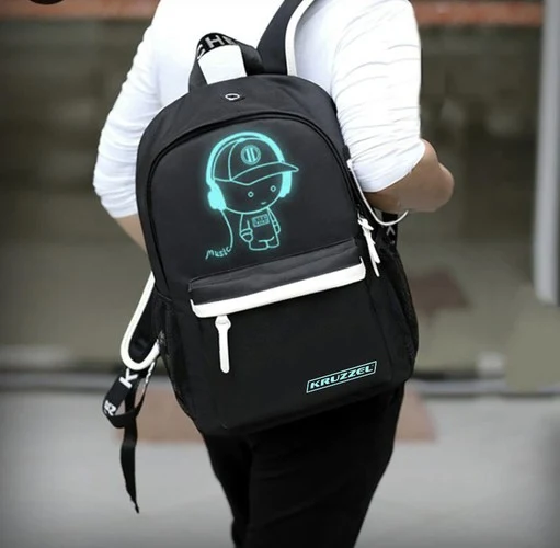 Rugzak Jongens Voor School 19 Liter Met LED Schoolrugzak USB met reflectoren