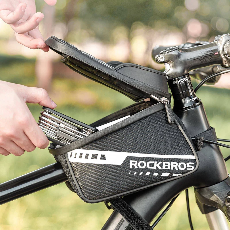 ROCKBROS Oberrohrtasche mit TPU-Touchscreen Seitentaschen-Design 1L