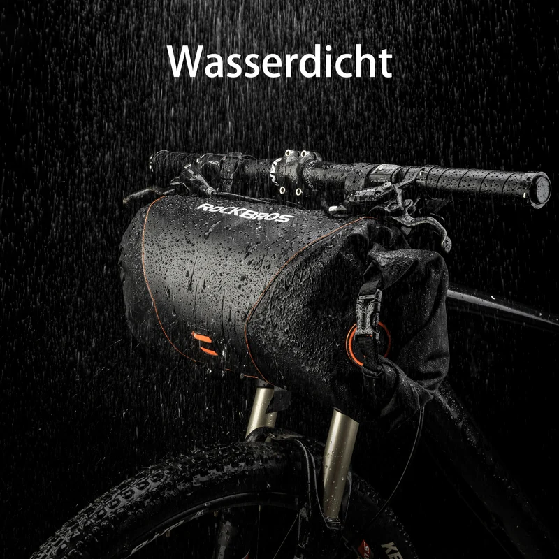 ROCKBROS Wasserdichte Fahrrad Lenkertasche 2L mit Öffnungsdesign