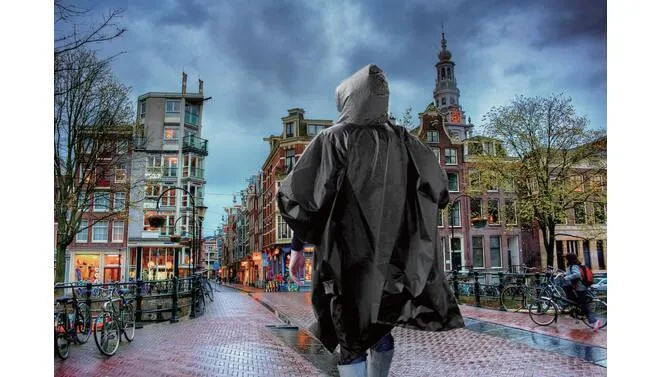 Regenponcho Zwart met Capuchon - Universele Maat Regenjas