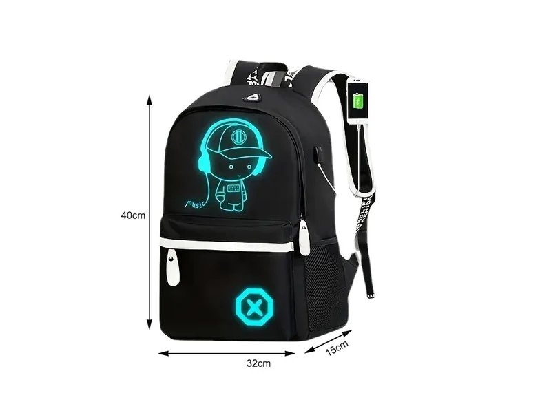 Rugzak Jongens Voor School of Sport Met LED 19 Liter Schoolrugzak - USB Oplaadpoort