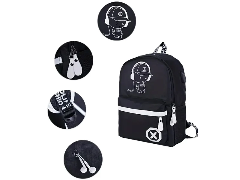 Rugzak Jongens Voor School of Sport Met LED 19 Liter Schoolrugzak - USB Oplaadpoort