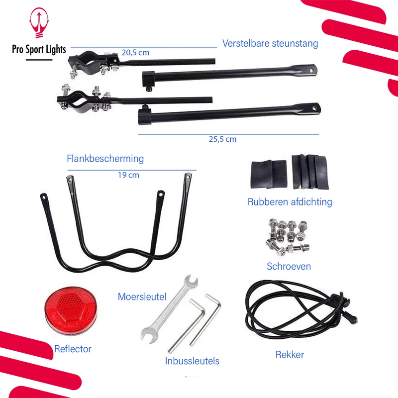 Pro Sport Lights Verstelbare MTB-Bagagedrager – Aluminium, tot 50 kg
