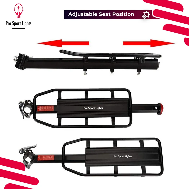 Pro Sport Lights Verstelbare MTB-Bagagedrager – Aluminium, tot 50 kg