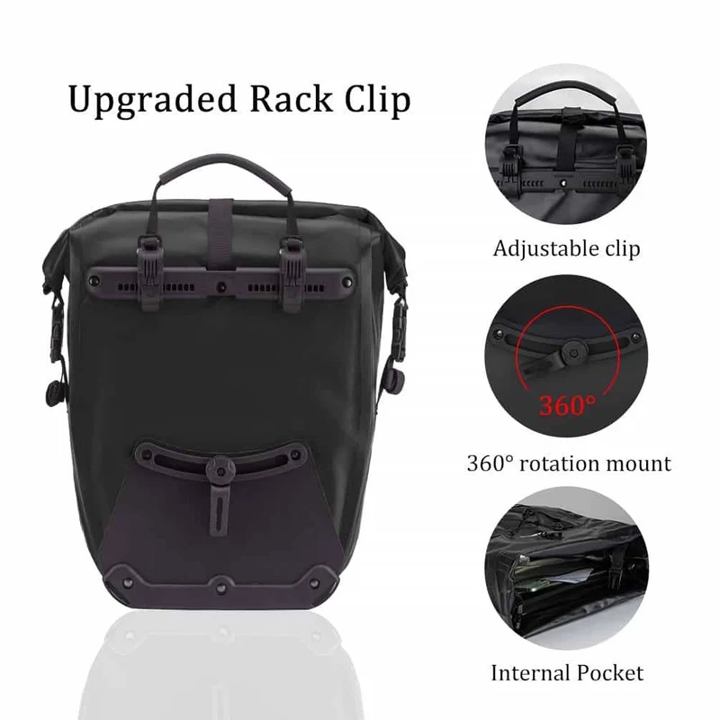 ROCKBROS Gepäckträgertasche 25L-32L 100 % wasserdicht mit Tragegriff