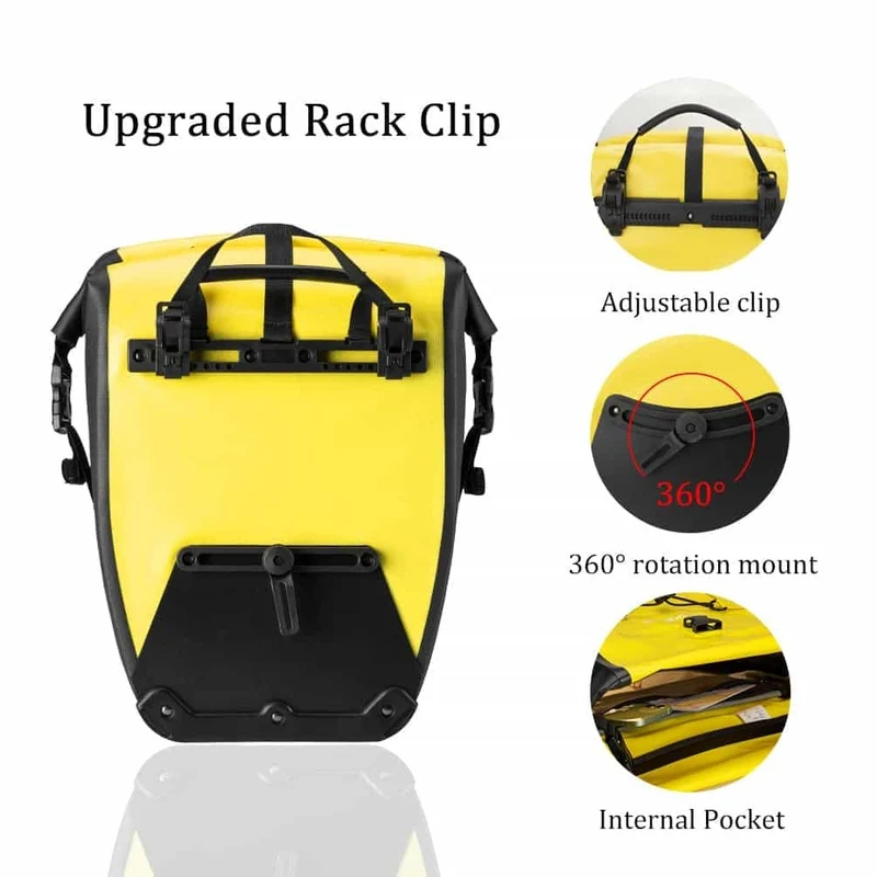 ROCKBROS Gepäckträgertasche 25L-32L 100 % wasserdicht mit Tragegriff