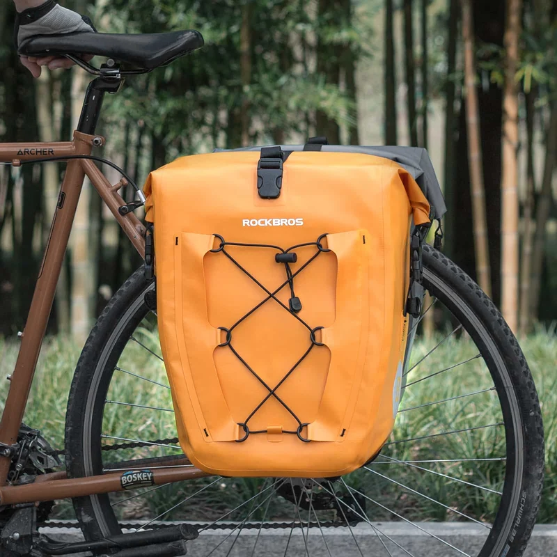 ROCKBROS Gepäckträgertasche 25L-32L 100 % wasserdicht mit Tragegriff