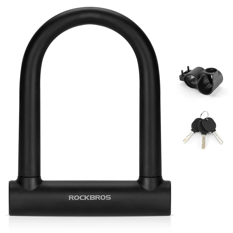 ROCKBROS Fahrrad Bügelschloss für Fahrräder & Motorräder aus legiertem