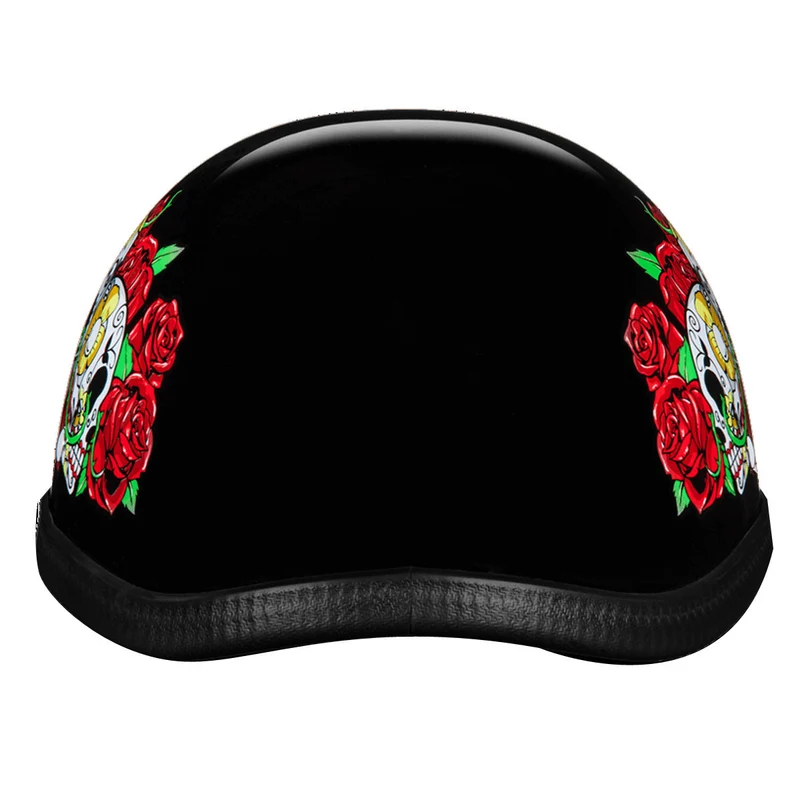 Daytona Novelty Eagle With Rose Skulls Half Helmet