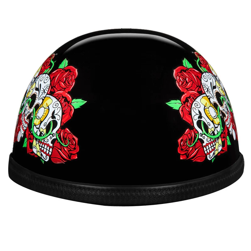 Daytona Novelty Eagle With Rose Skulls Half Helmet