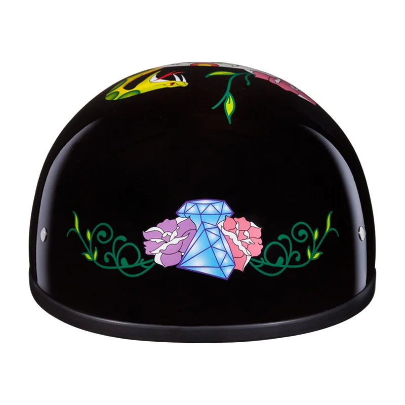 Daytona Skull Cap Diamond Skull Half Helmet