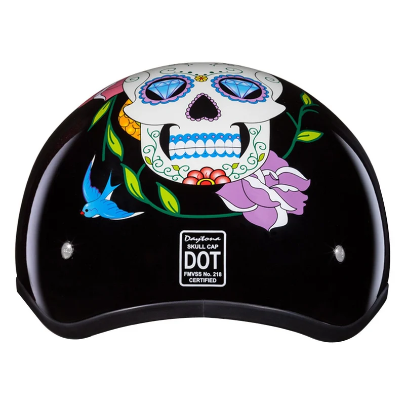Daytona Skull Cap Diamond Skull Half Helmet