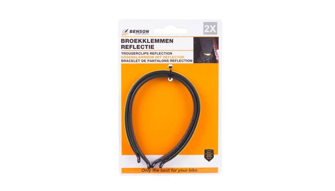 Fiets Broekklemmen met reflectoren - Geel - One-Size Broekclip