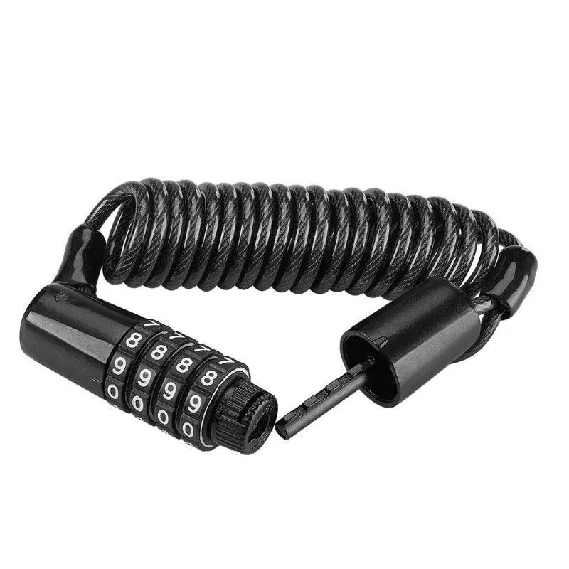 ROCKBROS Fahrradschloss Zahlenschloss Helmschloss mit 4-stellig Code max. 150 cm