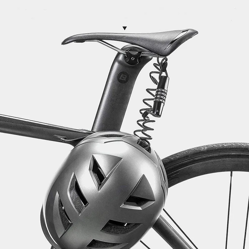 ROCKBROS Fahrradschloss Zahlenschloss Helmschloss mit 4-stellig Code max. 150 cm