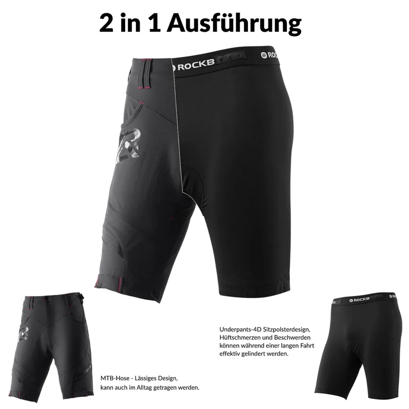Kurze Atmungsaktive Radhose für Herren (Anti-Stoß)