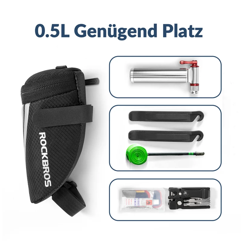 ROCKBROS Fahrrad Satteltasche für MTB/Rennrad/Faltrad Mini Portable