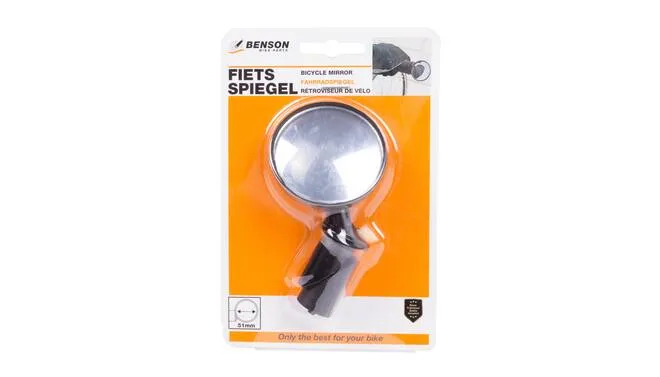 Benson Fietsspiegel rond 51mm - Zwarte spiegel