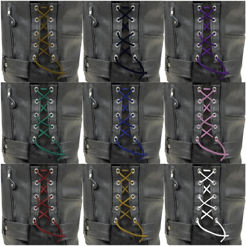 Vance Set of Colored Leather Laces for Chaps Vests and Jackets
