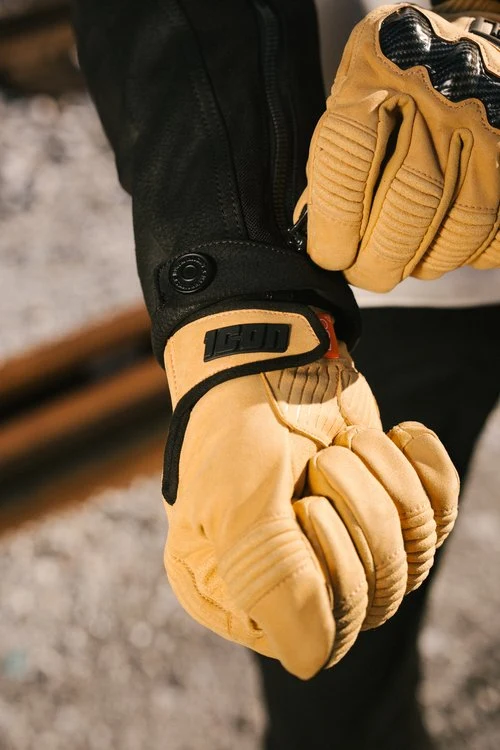 Icon Long Track CX Men's Motorcycle Gloves