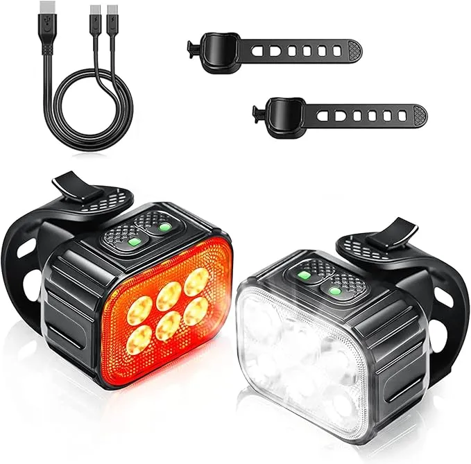 Fietsverlichting 350 en 50 Lumen - Fietsverlichtingsset LED Koplamp en Achterlicht