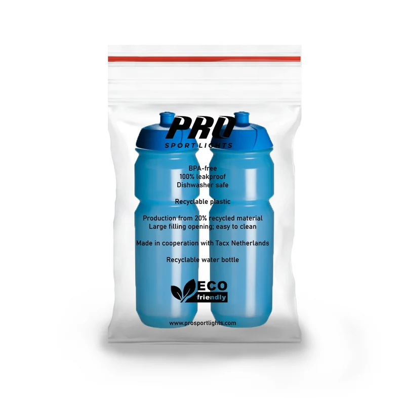 2x Drinkbussen Pro Sport Lights - 750 ml - Transparant Blauw