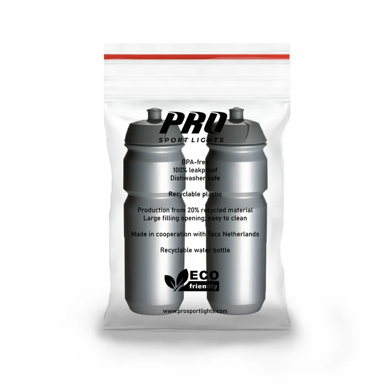 2x Bidon Pro Sport Lights - 750 ml - Zilver
