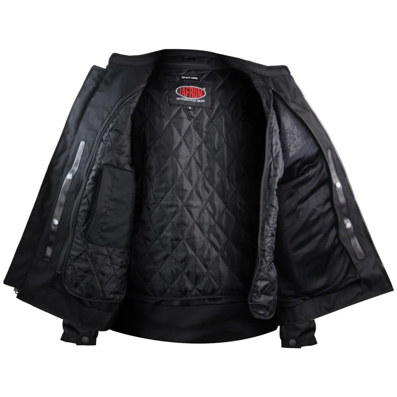 Mens Black Embroidered Reflective Skull CE Armored Textile Biker Motorcycle Jacket