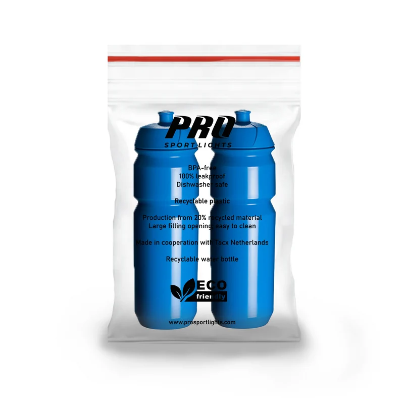 2x Bidons Pro Sport Lights - 750 ml - Blauw
