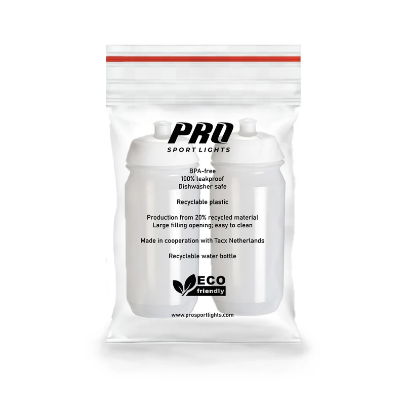 2x Pro Sport Lights Bidons - 500 ml - transparant