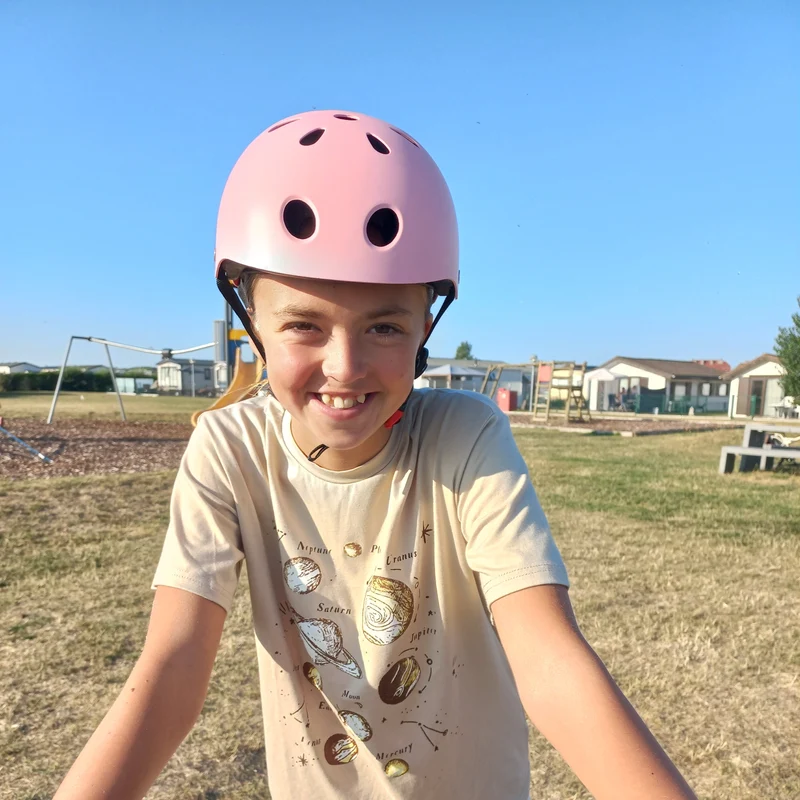 Kinderfietshelm Matt Roze