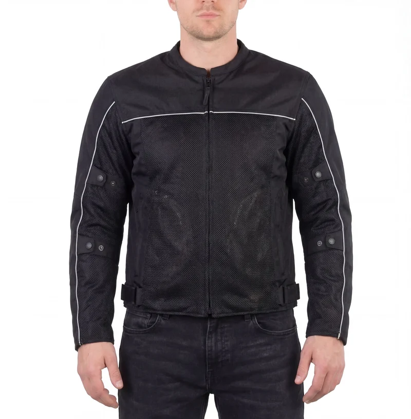 Vance Velocity 3-Season Mesh Motorcycle Jacket with CE Armor & Removeable Liner