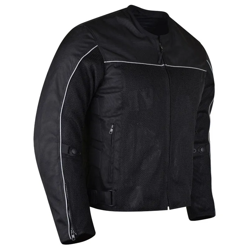Vance Velocity 3-Season Mesh Motorcycle Jacket with CE Armor & Removeable Liner