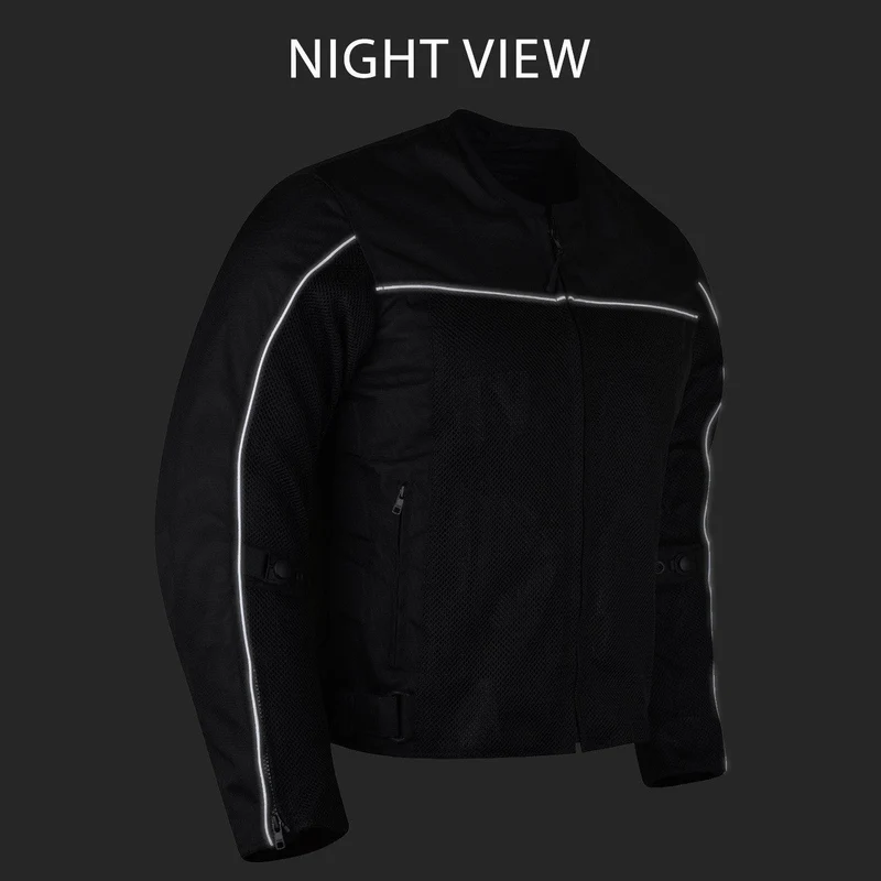 Vance Velocity 3-Season Mesh Motorcycle Jacket with CE Armor & Removeable Liner