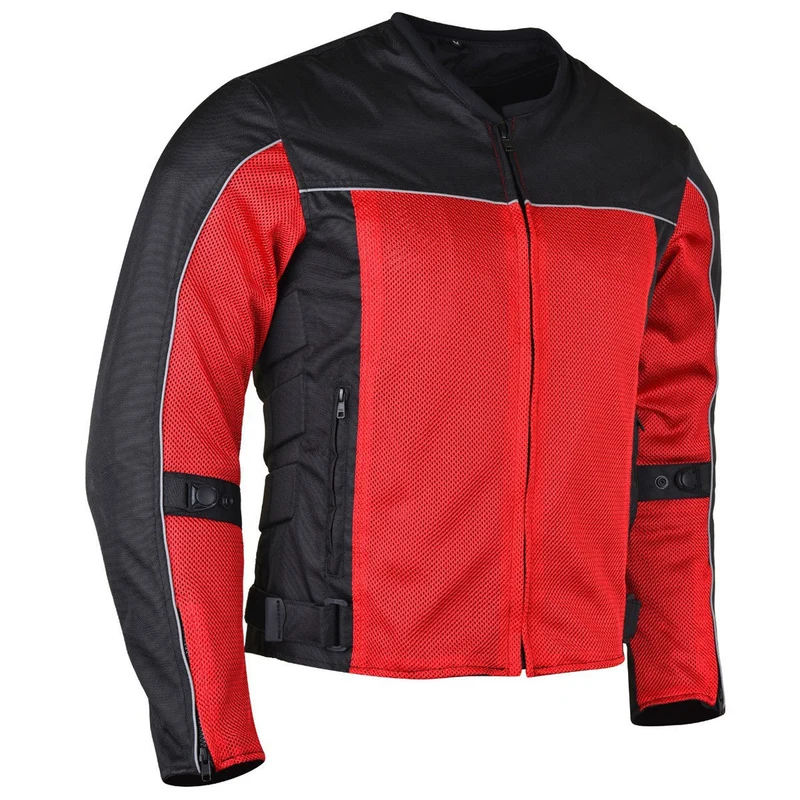 Vance Velocity 3-Season Mesh Motorcycle Jacket with CE Armor & Removeable Liner