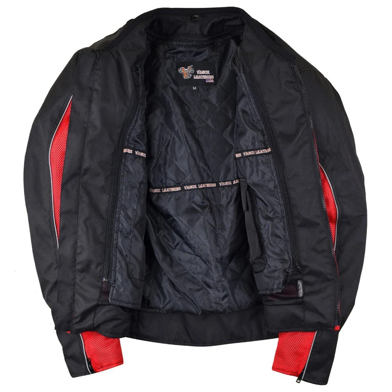 Vance Velocity 3-Season Mesh Motorcycle Jacket with CE Armor & Removeable Liner