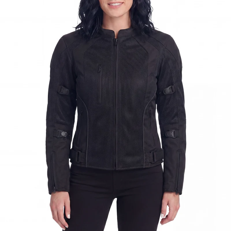 Advance Vance Women's Black All Weather Season CE Armor Mesh Motorcycle Biker Riding Jacket