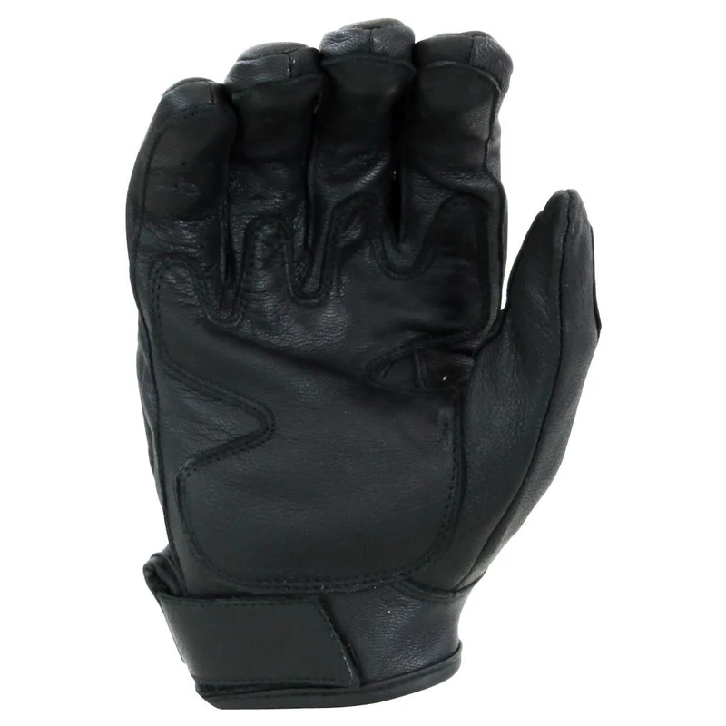 Vance Men's Black Cowhide Leather Knuckle Armored Riding Gloves