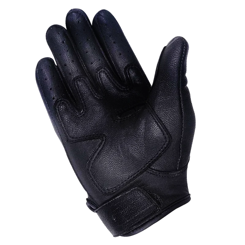 Vance Men's Black Cowhide Leather Knuckle Armored Riding Gloves