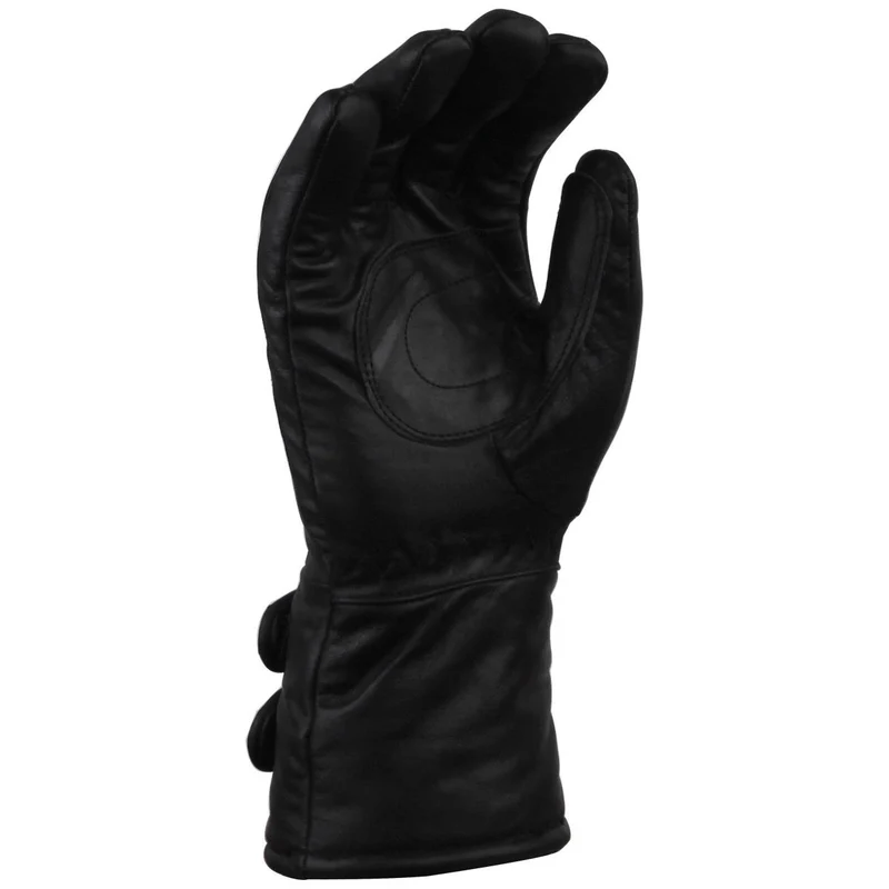 Mens Black Biker Motorcycle Double Strap Leather Gloves