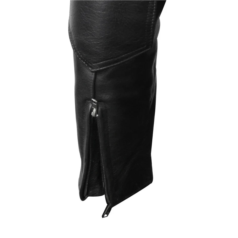 Vance Mens Black Premium Cowhide Vented Scooter Racer Motorcycle Leather Riding Jacket