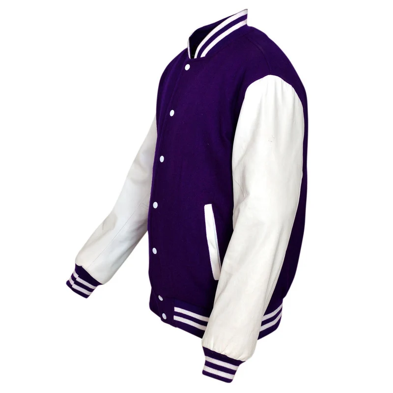 Mens Wool with Real Leather Premium Varsity Letterman Jacket