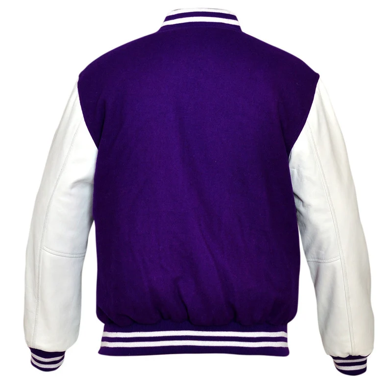Mens Wool with Real Leather Premium Varsity Letterman Jacket