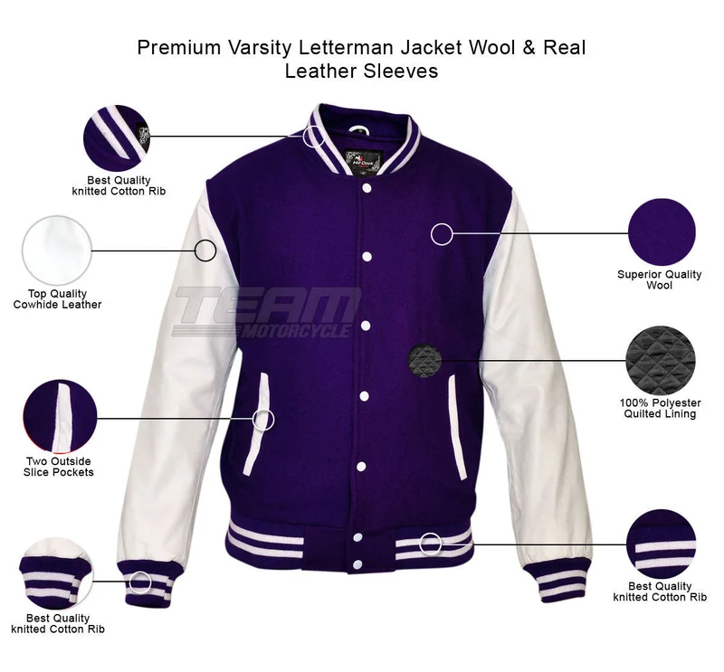 Mens MJ590B Black Wool with Real Leather Premium Varsity Letterman Jacket