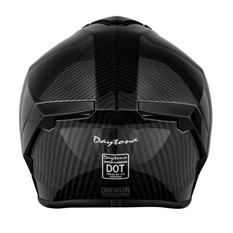 Daytona Viper Grey Carbon Fiber Full Face Motorcycle Helmet